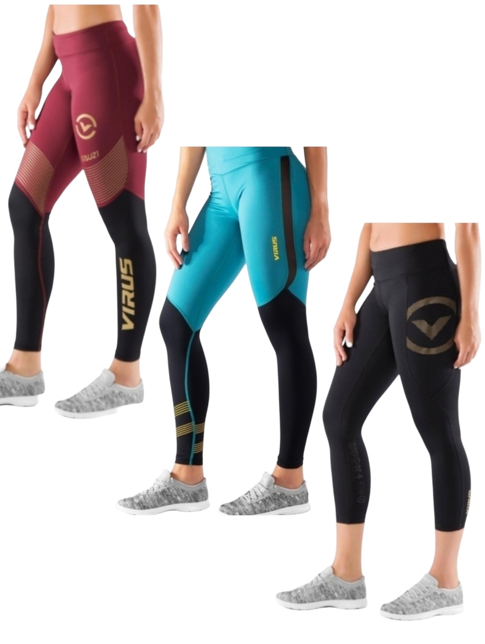 Virus Compression Leggings Bundle 3 Pairs S XS Workout Gym Activewear